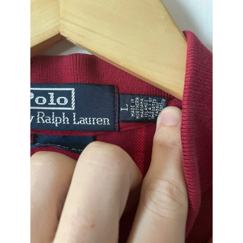 Vintage Polo Ralph Lauren Custom Fit Polo Shirt Big Pony Y2K Red Men’s Size L